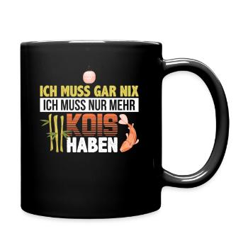 Koi Fan Kois Koifisch Zuchtkarpfen Geschenk - Tasse einfarbig - Schwarz - Rechts