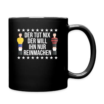 Tischkicker Tischfußball Tischfußballer Geschenk - Tasse einfarbig - Schwarz - Rechts