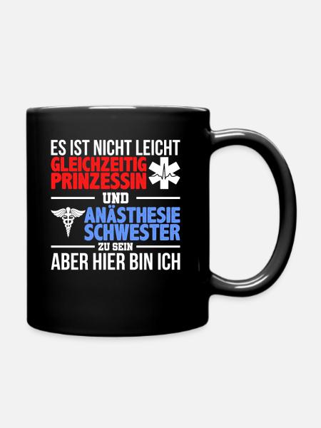 Anästhesie Pflegekraft Krankenpflege Geschenk - Tasse einfarbig - Schwarz