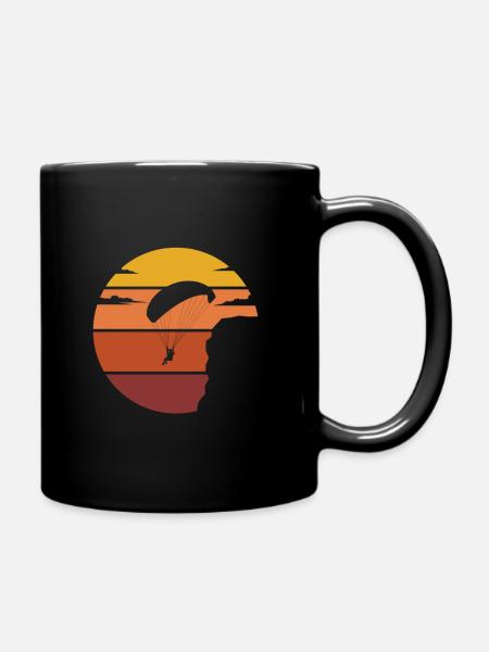 Vintage Sonne Paragleiter für Gleitschirmflieger - Tasse einfarbig - Schwarz