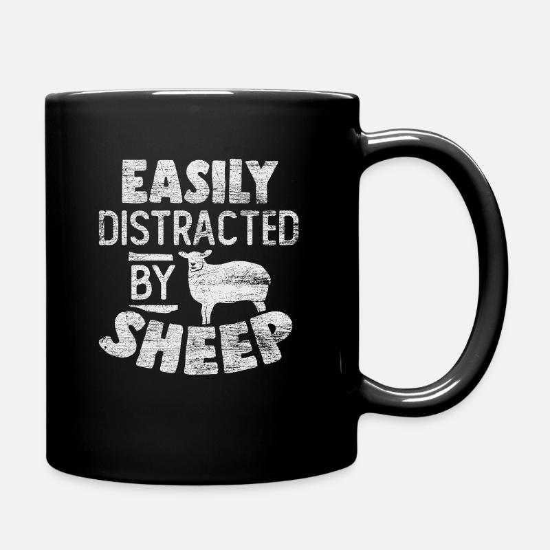 Schafe Hirte Bauer - Tasse einfarbig - Schwarz