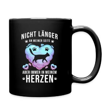Nicht länger an meiner Seite immer im Herzen Katze - Tasse einfarbig - Schwarz - Rechts