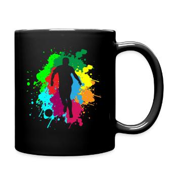Retro Football Silhouette Football Player Vintage - Full Colour Mug - black - Right