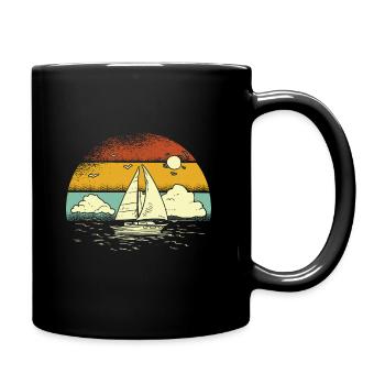 Voilier Vintage Retro Sunset Sunset Sailor Sails - Mug uni - noir - Droite
