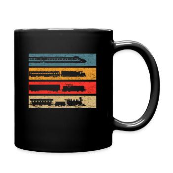 Train chemin de fer locomotive à vapeur trains vintage - Mug uni - noir - Droite