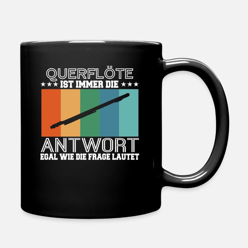 Querflöte Querflöten Flötist Geschenk - Tasse einfarbig - Schwarz