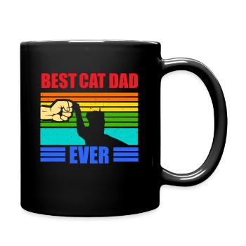 Vintage Best Cat Dad Ever Vintage cat dad - Full Colour Mug - black - Right