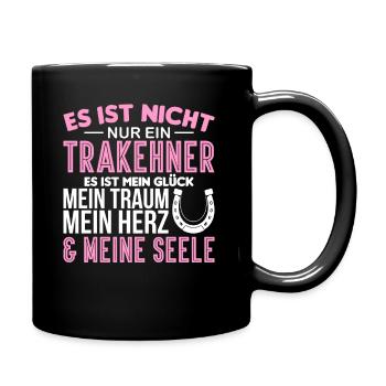 Trakehner Pferdebesitzer Pferde Reiter Geschenk - Tasse einfarbig - Schwarz - Rechts