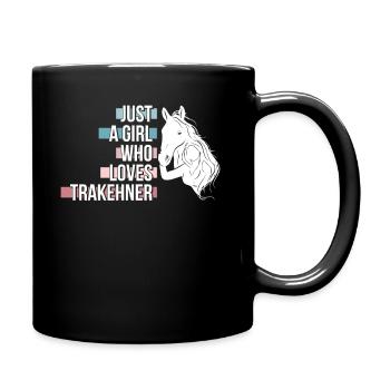 Trakehner Pferd Pferde Reiter Geschenk - Tasse einfarbig - Schwarz - Rechts