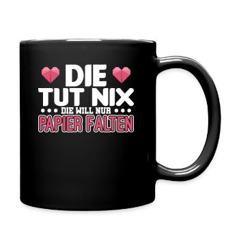 Origami - Tasse einfarbig - Schwarz - Rechts