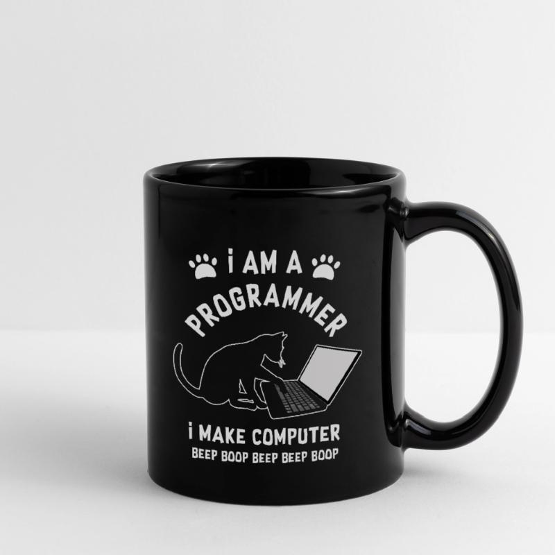 Programmer Cat Programmierer Computer Katze Tasse einfarbig