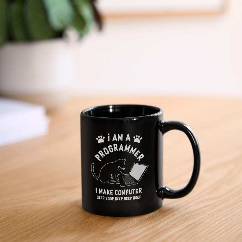 Programmer Cat Programmierer Computer Katze Tasse einfarbig