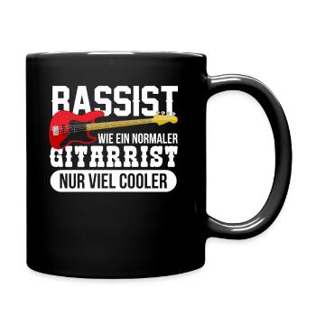 Bassist E-Bass Musiker Gitarrist Geschenk - Tasse einfarbig - Schwarz - Rechts