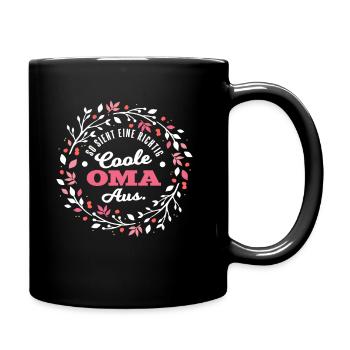Oma Uroma Großmutter Grandmother Geschenkidee - Tasse einfarbig - Schwarz - Rechts