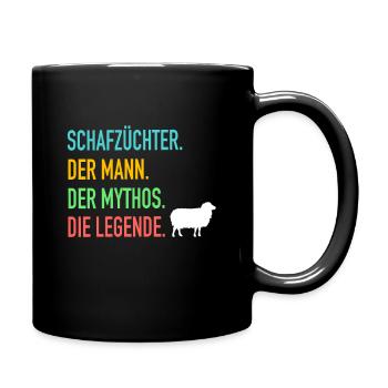 Schaf Schafe Hirte Schäfer Schafbesitzer Geschenk - Tasse einfarbig - Schwarz - Rechts