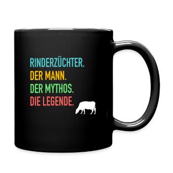 Rind Rinderzüchter Rinderbauer Rinder Geschenk - Tasse einfarbig - Schwarz - Rechts