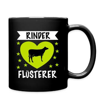 Rinder Flüsterer - Tasse einfarbig - Schwarz - Rechts