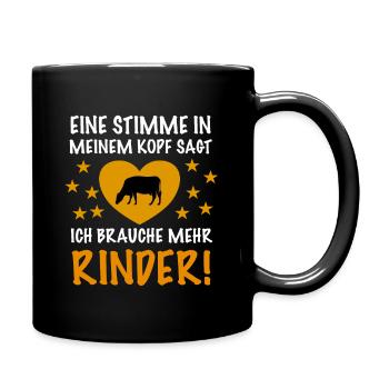 Rind Rinderzüchter Rinderbauer Rinder Geschenk - Tasse einfarbig - Schwarz - Rechts