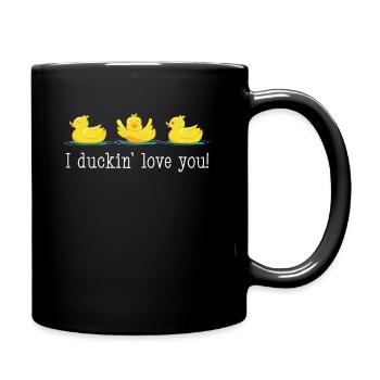 Duck rubber duck breeding ducks - Full Colour Mug - black - Right