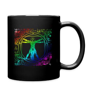 Gay Pride Leonardo Da Vinci Vitruvian Rainbow - Mug uni - noir - Droite