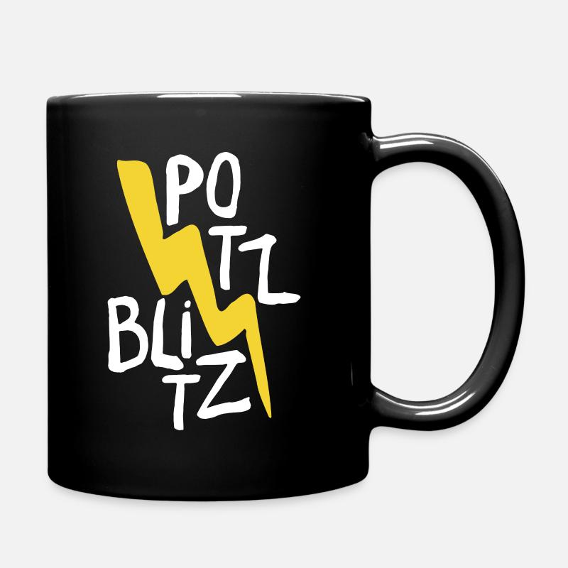 Potzblitz, lustiges süßes Design - Tasse einfarbig - Schwarz
