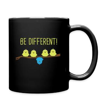 Be different ondulation oiseau - Mug uni - noir - Droite