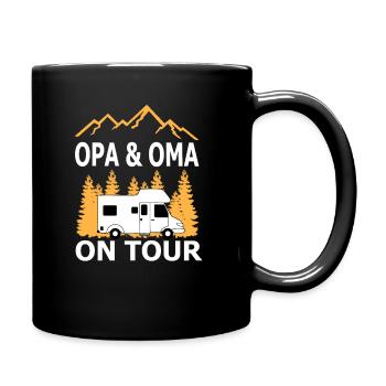 Grand-père et grand-mère en tour caravane camping-car - Mug uni - noir - Droite