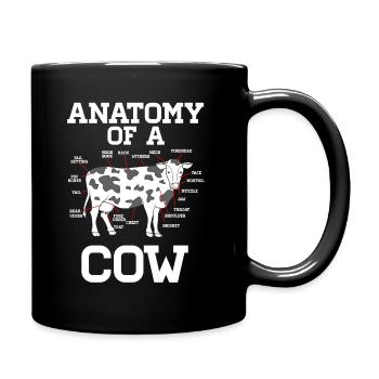 Anatomie d’un éleveur amateur de lait de vache et de bovins - Mug uni - noir - Droite