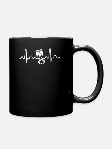 Heartbeat, piston, engine, horsepower - Full Colour Mug - black