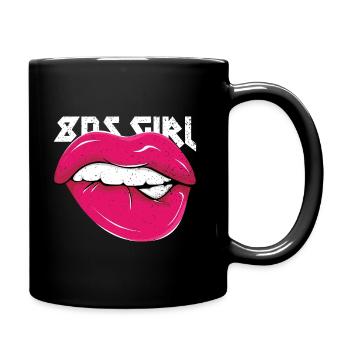 80er Jahre Mädchen Pink - Tasse einfarbig - Schwarz - Rechts