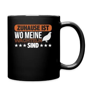Wachtel - Tasse einfarbig - Schwarz - Rechts