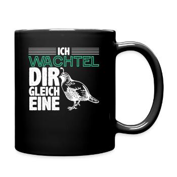 Wachtel - Tasse einfarbig - Schwarz - Rechts