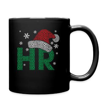 HR Santa Hat Human Resource Management Funny - Full Colour Mug - black - Right