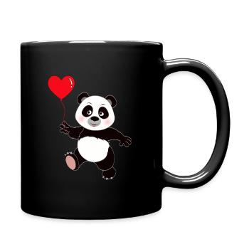 Panda Tier Geschenk Cartoon Kawaii - Tasse einfarbig - Schwarz - Rechts