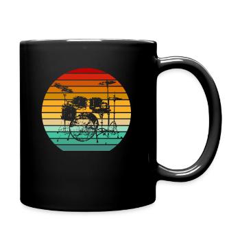 Vintage batteur batterie batteur musicien - Mug uni - noir - Droite