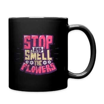 Fleurs - Mug uni - noir - Droite