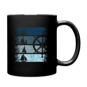 Rétro vintage voilier voilier voilier marin - Mug uni - noir - Droite