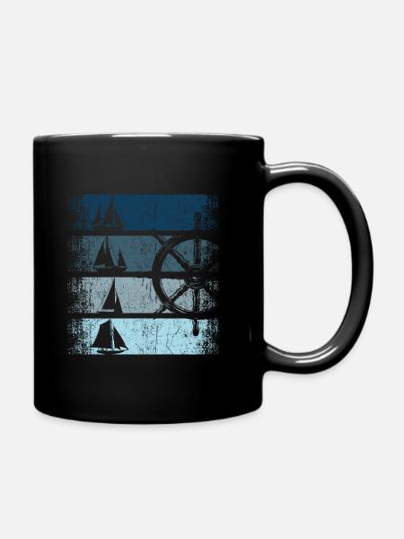 Rétro vintage voilier voilier voilier marin - Mug uni - noir