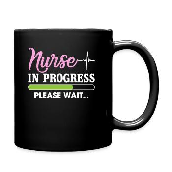 Infirmière en cours, veuillez attendre T-shirt drôle - Mug uni - noir - Droite