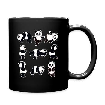 Cute Panda Yoga lover cartoon Gift Yoga Teacher - Full Colour Mug - black - Right