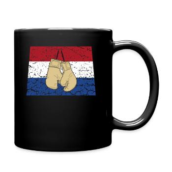 Netherlands Boxing Martial Arts Sport Kickboxing - Full Colour Mug - black - Right