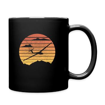 Glider, glider flying motif with saying - Full Colour Mug - black - Right