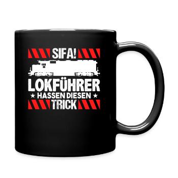 Lokführer Triebfahrzeugführer Lokomotive Sifa - Tasse einfarbig - Schwarz - Rechts