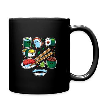 Sushi Reis Roher Fisch Japan Japanische Geschenk - Tasse einfarbig - Schwarz - Rechts