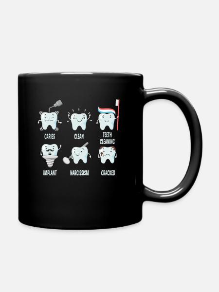 Histoire de dents de dentiste Caries Clean Implant Cracked - Mug uni - noir