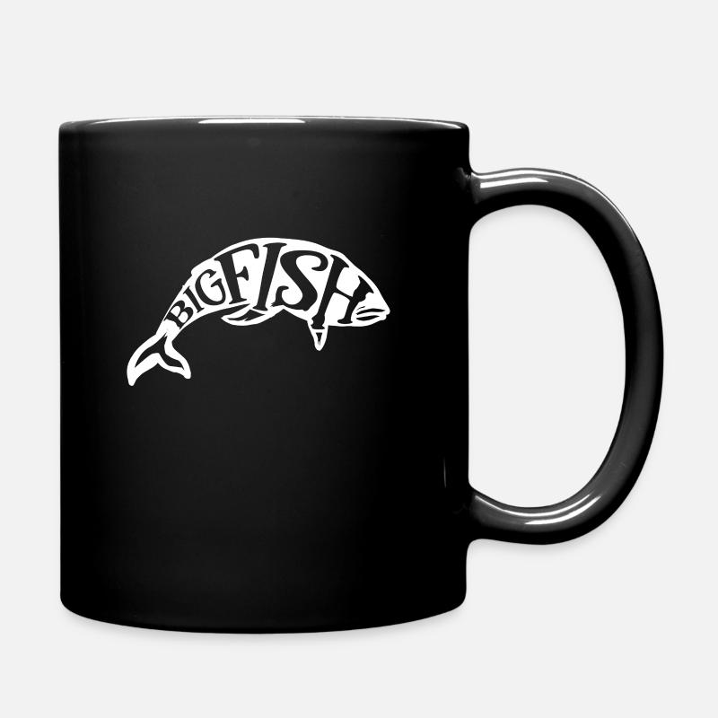 Fisch Angeln - Tasse einfarbig - Schwarz