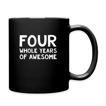 Enfants quatrième anniversaire garçon, 4 ans anniversaire - Mug uni - noir - Droite