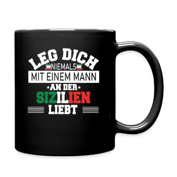 Sicilia Palermo Italy Sicilian - Tasse einfarbig - Schwarz - Rechts