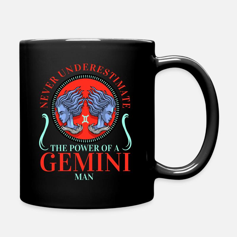 Sternzeichen Zwilling Tierkreiszeichen Geschenk - Tasse einfarbig - Schwarz
