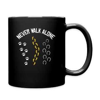 Ne marchez jamais seul idée cadeau cheval chat chat chat - Mug uni - noir - Droite
